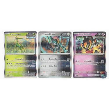 Imagem de Iron Leaves – Iron Crown – Iron Boulder – Legendary Future Pokemon Card Lot – 019/167 Surging Spark Twilight Masquerade