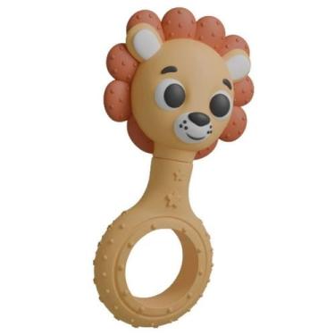 Imagem de Chocalho Mordedor Leão Bege para Bebês Pais e Filhos - Pais & Filhos
