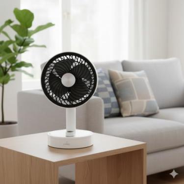 Imagem de Ventilador Portátil Recarregável Retrátil Mesa e Chão Silencioso Branco
