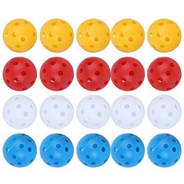 Imagem de Conjunto de Bola de Golfe de Fluxo de Ar Oco, Leve Material de Plástico Misto de 20pcs Duráveis, Prática Interna Com Vermelho, Amarelo, Branco para Golfe, Tênis