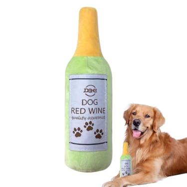 Imagem de Brinquedos Para Cães Squeaky - Brinquedo Interativo Formato Garrafa Vinho - Brinquedos De Mastigar Pelúcia,Para Mastigar Brincar Buscar Estimulação Mental Atividade Física