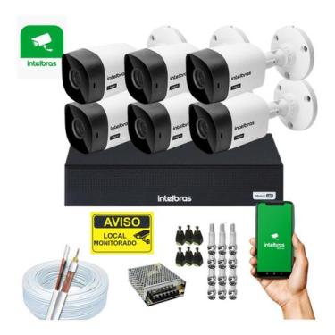 Imagem de Kit 6 Cameras HD 720p VHL 1120 B DVR 8 Canais Multi HD H265 Intelbras