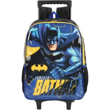 Imagem de Mochila Infantil com Rodinha Batman Azul G C/ALCA - Luxcel