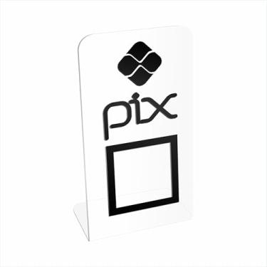 Imagem de Placa Pix QR Code Display Para Pagamentos Acrílico 3mm (transparente + preto)