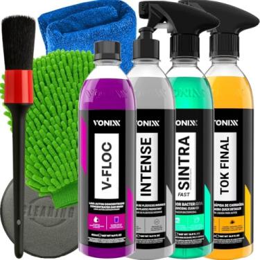 Imagem de Kit Tok Final 500ml Vonixx Sintra Fast 500ml Vonixx Intense 500ml Vonixx V-Floc 500ml Vonixx e Acessórios Para Estética Automotiva Karbox