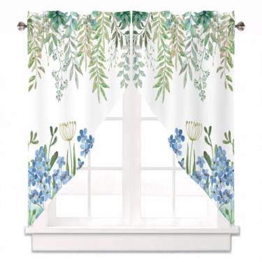 Imagem de Cortina Valance AYTTBIS Spring Wildflowers azul floral 71x91cm