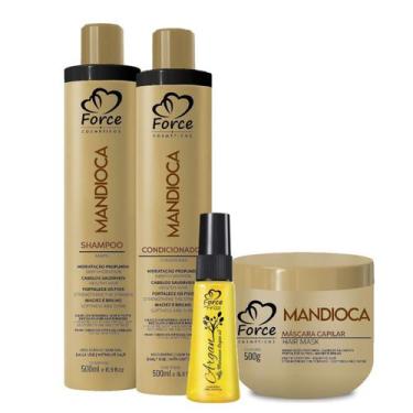 Imagem de Kit Force Cosméticos Mandioca Óleo Argan  Hidratação e Força Capilar 4