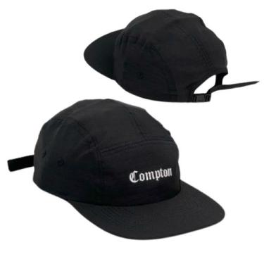 Imagem de Boné Aba Reta Compton Five Panel Preto Estilo Fitão  LTX Sleep - Anth 