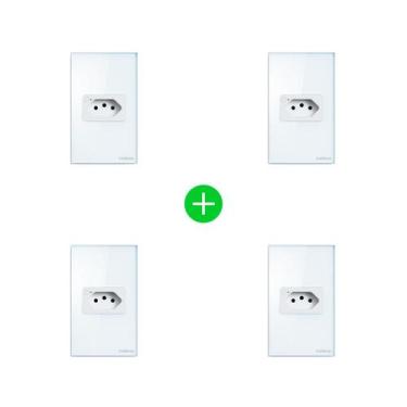 Imagem de Kit Tomada Inteligente ETS 1001 Branco Intelbras - 4 unidades