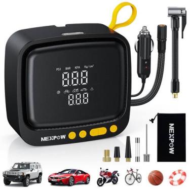 Imagem de Compressor de ar portátil com inflador de pneus NEXPOW 150PSI 12V DC
