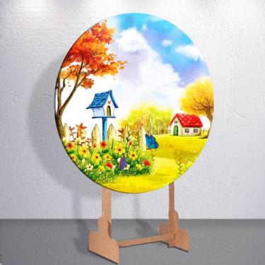 Imagem de Painel Redondo Jardim Encantado Capa Sublimada de Festa Tamanho Grande