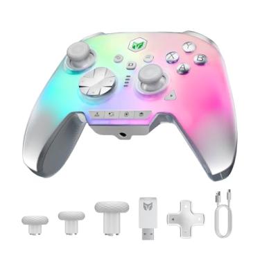 Imagem de BIGBIG WON Rainbow 3 Wireless Controller 2000Hz Polling Rate Capacitive Joystick 16 Mechanical Keys 14 Custom RGB Lights 6-Axis Gyro Sensor Switchable Hall/Micro-switch Trigger 3.5mm Audio Jack