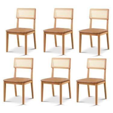 Imagem de Kit 6 Cadeiras de Jantar com Encosto de Telinha Ava - Zurc Decor