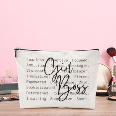 Imagem de Bolsa de maquiagem Girl Boss Day Gifts Apreciation Leadership Farewell Christmas Birthday Gifts for Boss Lady Leader Manager Coworker Supervisor Cosmetic Bags