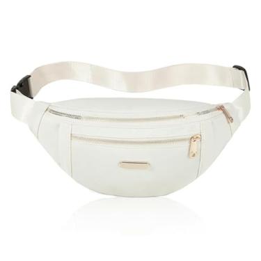 Imagem de Pochete para mulheres, bolsa de cintura moderna com alça ajustável para viagens, esportes, corrida, ciclismo., Bege