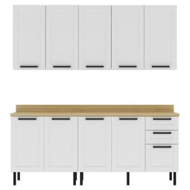 Imagem de Cozinha Modulada 6 Pecas 200 Cm Mdf Tecno Mobili