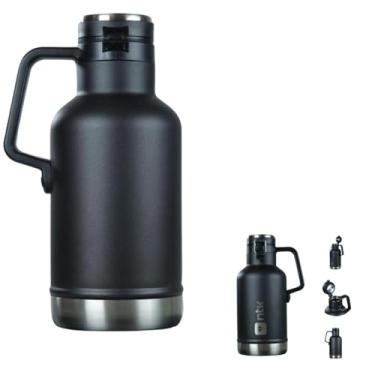 Imagem de Garrafa Térmica Inoxidável 1,9 Litros - Preta Camping Trilha Dia a Dia Viagens Trabalho Bebidas Quentes ou Frias