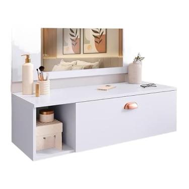 Imagem de Penteadeira Camarim Suspensa Com Espelho Gaveta Com Divisória E Nichos Make(Branco)