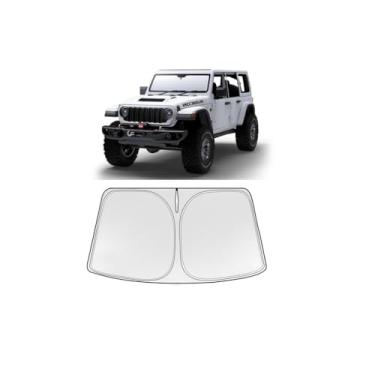 Imagem de Guarda-sol dobrável WODSTA Cobertura total Para-brisa compatível com Jeep Wrangler JL JLU 2018-2025 / Jeep Gladiator 2020-2025 4 camadas espessas 240T Poliéster Para-brisas