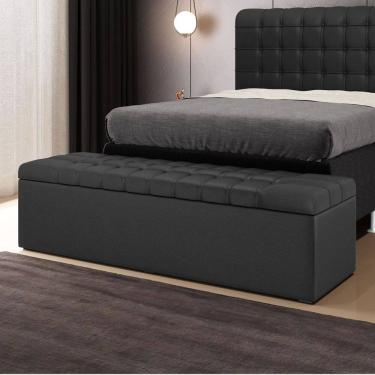 Imagem de Calçadeira Baú Alpha Para Cama de Casal King 195cm no Tecido Courino - Conforto e Elegância Aradecor