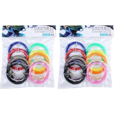 Imagem de Pacote de recarga de filamento de caneta MYNT3D PLA 3D, 10 cores, 6 m