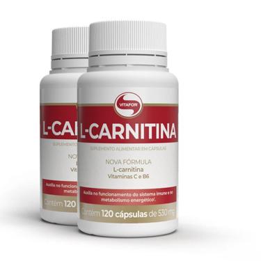 Imagem de Kit 2 L-carnitina + B6 Vitafor 120 Cápsulas