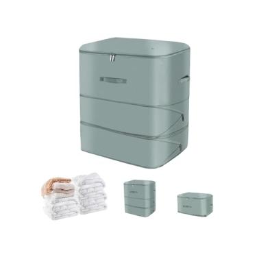 Imagem de Organizador de autocompressão para economia de espaço, bolsas de armazenamento de compressão para roupas de cama e viagens, bolsas de armazenamento para cobertores, edredons e travesseiros