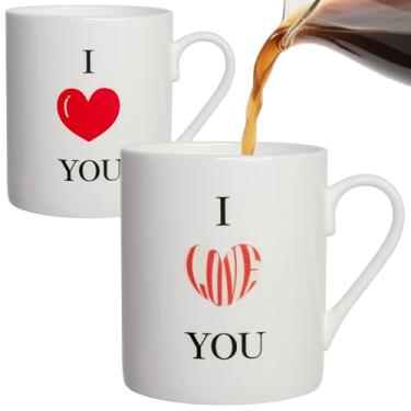 Imagem de Lovift Caneca de café presente de aniversário para mulheres, xícara de chá de cerâmica que muda de cor para homens, presente de dia dos namorados engraçado I Love You Heart para ela, ele, namorado