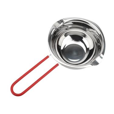 Imagem de Aqur2020 Pote de Derretimento de Chocolate de Aço Inoxidável de 500ml, Tigela para Derreter Manteiga, Queijo e Doces Com Gancho Frontal, Bicos Duplos, Alças Frias para Assar, Cozinhar
