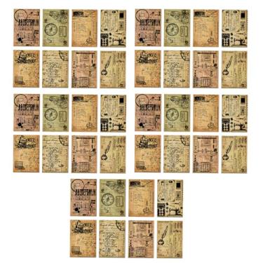 Imagem de Scrapbooking vintage papel kraft material diy scrapbook notas decorativas almofadas de memorando para planejador diário álbum de fotos 40 pçs 4 padrões (Tipo 3)