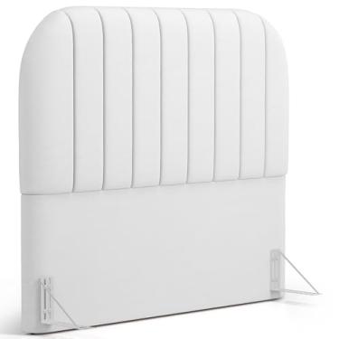 Imagem de Cabeceira Cama Box Casal Estofada Orgânica 140cm Alice W01 Facto Branco - Lyam Decor