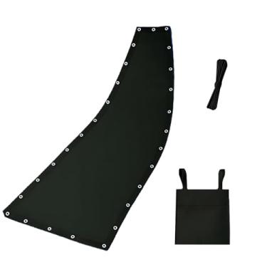 Imagem de Kit de tecido de substituição para cadeira de pátio preto, com bolso lateral e corda, correia 64.0 cm x 197.1 cm (64 cm x 197 cm), material de longa duração, fácil manutenção