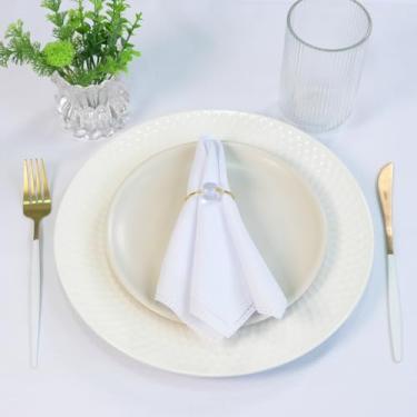 Imagem de Kit Com 6 Guardanapos de Tecido Oxford Liso 35x35cm ideal para Mesa Posta, Jantar, Casamento, Festa e Natal