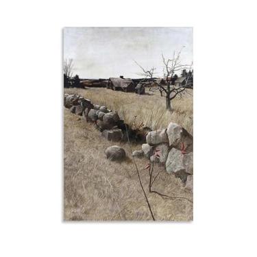 Imagem de Andreeww Wyetthh - Pôster em tela The Stone Fence Print Home Wall Art Decor 16 x 24 polegadas (40 x 60 cm)