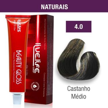 Imagem de Coloração Tintura Profissional Live Life Color 60g, 4.0 Castanho médio