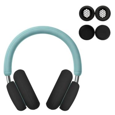Imagem de KONXISA Capa para CMF by Nothing Headphone Pro, 2 conjuntos de capa de silicone para suor, capa protetora para fones de ouvido/faixa de cabeça, capa protetora, lavável, à prova de arranhões, preta