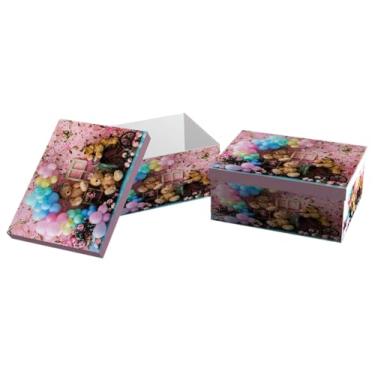 Imagem de Caixa para Presente Cartonada VMP – Kit 10 Unidades | Tamanhos Diversos | Motivo Urso| Papelão Rígido Premium | Embalagem Elegante para Presentes e Lembranças