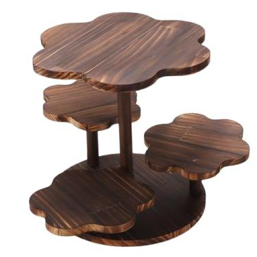 Imagem de Diydeg Suporte para Cupcake Em Formato de Flor de 4 Camadas, Suporte para Bolo de Madeira e Torre de Cupcake para 24 Cupcakes, Madeira de Pinho Artesanal Com Colunas de Altura