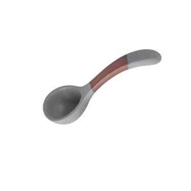 Imagem de Concha de sopa Colher De Cerâmica Doméstica Artesanal, Mingau Grés, Utensílios Mesa Simples Alta Aparência(Gray)