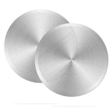 Imagem de Filtro de café de metal reutilizável compatível com acessórios para cafeteira expresso Aeropress XL, pacote com 2, filtros de café de aço inoxidável, peças de reposição