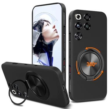 Imagem de Capa de telefone compatível com Nubia Redmagic 11 Pro, suporte de anel giratório de 360° com suporte/suporte de silicone TPU Silm Fit capa protetora à prova de choque para ZTE Nubia Redmagic 11 Pro 5G