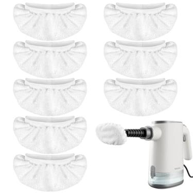Imagem de TEEVOGO Pacote com 8 almofadas de pano de microfibra para limpador a vapor compatível com limpador a vapor portátil para casa, acessórios laváveis para limpeza a vapor
