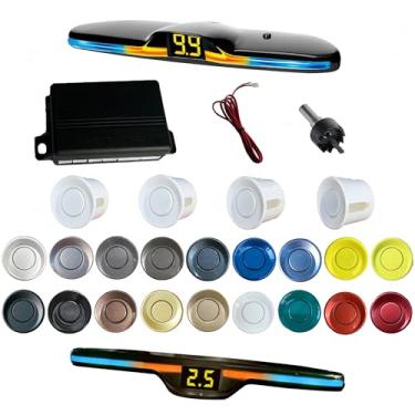 Imagem de SANDETOUN Kit de sensor de estacionamento kit de sensor de reserva sensor reverso para carro 18 opções de cores para sondas ajustável alarme volume profissional sensor de reversa para carro assistente