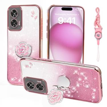 Imagem de Nouxwerx Capa para Motorola Edge 50 Fusion 5G, capa de celular para G96 capa macia e fina para meninas e mulheres com anel de alça de suporte de cordão à prova de choque capa protetora para Moto Edge