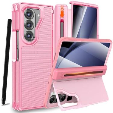 Imagem de NINKI Capa Stylus para Samsung Galaxy Z Fold 5 com suporte fino para caneta S e suporte oculto, capa protetora de tela de dobradiça para celular Samsung Z Fold5 com compartimento para S Pen e suporte