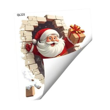 Imagem de Bothyi Adesivos de parede de Natal com Papai Noel, decoração natalina autoadesiva para geladeira, quarto infantil e cozinha, Style C