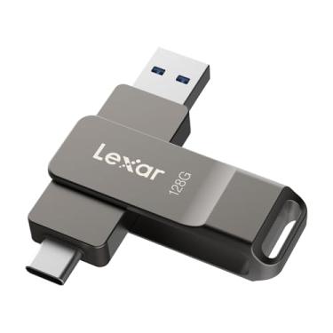 Imagem de Lexar D40E 128 GB Dual USB 3.2 Gen 1 Tipo-C Jump Drive, USB-C Flash Metal Housing Swivel Design Thumb Drive (cinza titânio)