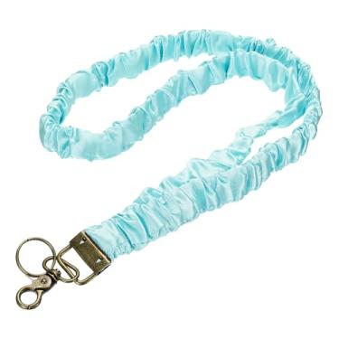 Imagem de PATIKIL Scrunchie Lanyard Teacher, 1 pacote de cordões elásticos para professores lindos cordões porta-crachá de identificação com clipes para mulheres, porta-cartões, azul claro