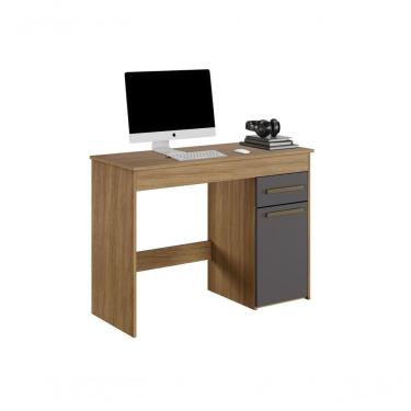 Imagem de Escrivaninha Atenas 1 Porta E 1 Gaveta Arte Móveis Branco Cinamomo-grafite