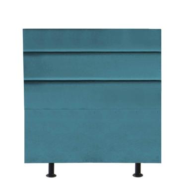 Imagem de Cabeceira Estofada Cama Box Solteiro 100cm Argentina Suede Azul Turquesa- Mabe Magazine
